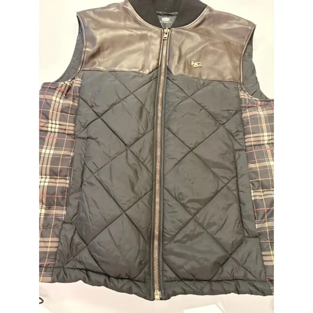 Givenchy Plaid Down Quilted Vest Full-Zip Pockets Black/Multicolor Mens Size 52 - Picture 7 of 16